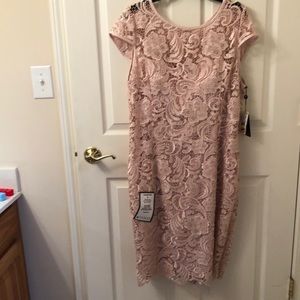 Adrianna Papell Pink Lace Wedding Dress